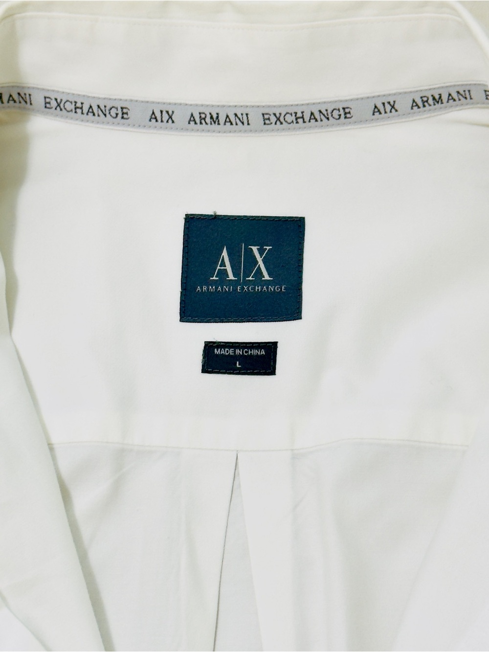Armani Exchange A/X Men’s White Button Down Dress Shirt Regular Fit Size L - Picture 12 of 15